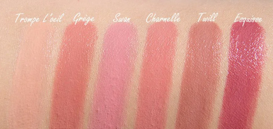 Rouge-Dior-Nude-Lipstick-Trompe-Loeil-Grege-Swan-Charnelle-Twill-Esquisse-Swatch