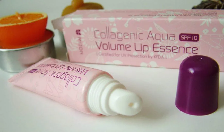 Бальзам для губ Mizon Collagenic Aqua Volume Lip Essense spf10  корейская косметика Мизон отзывы