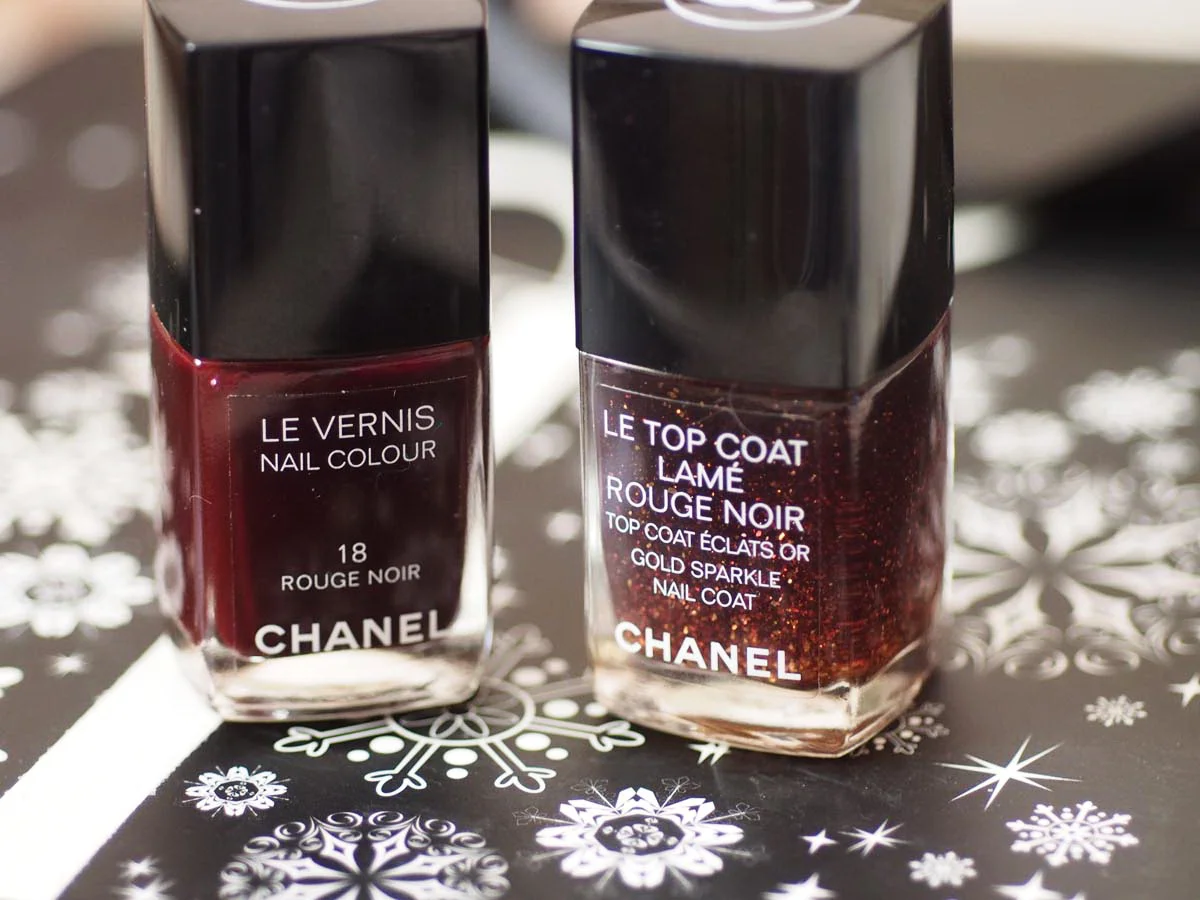 Chanel Le Top Coat LAME Rouge Noir