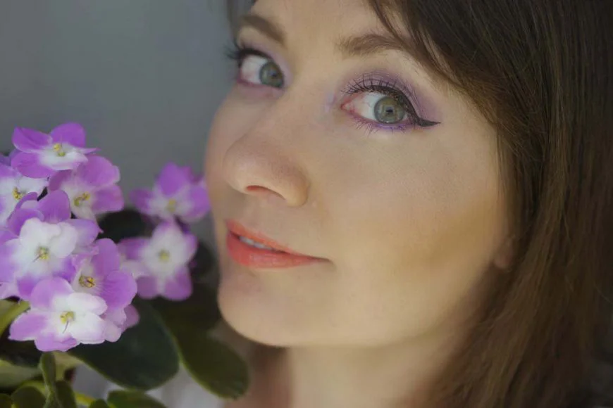 Макияж с фиолетовыми тенями Елена Чемезова бьютиблогер