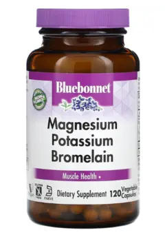 Лучший калий магний для сердца - Bluebonnet Nutrition, Магний и калий бромелаин