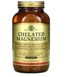 Лучший магний для взрослых в таблетках - Solgar, Chelated Magnesium