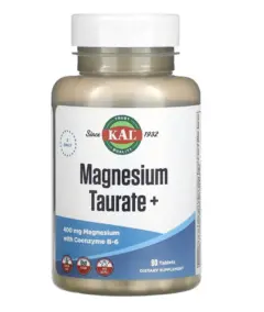 Лучший магний для пожилых - KAL, Magnesium Taurate +, 200 mg, 90 Tablets