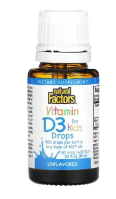 Natural Factors, витамин D3 в каплях для детей