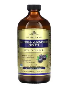 жидкий кальций цитрат Solgar, Calcium Magnesium Citrate Liquid with Vitamin D3