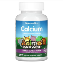 NaturesPlus, Animal Parade, Calcium Children’s Chewable Supplement, Vanilla Sundae